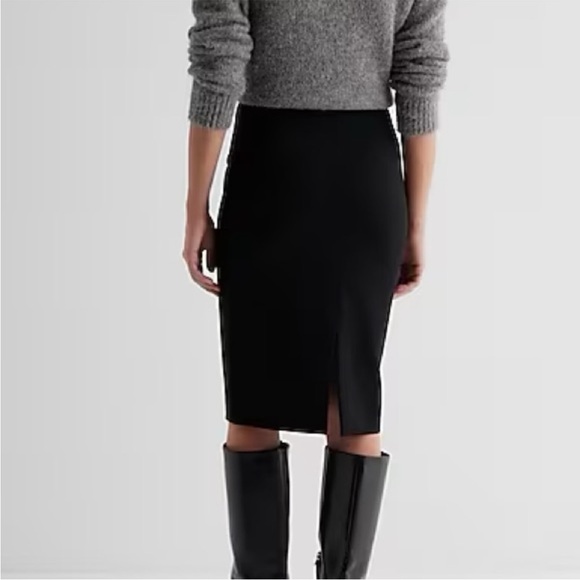 NWOT Express Black Midi Pencil Skirt, Large - Picture 2 of 5